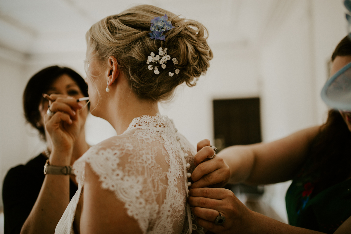 83 A Catherine Deane gown for a colourful Exeter wedding