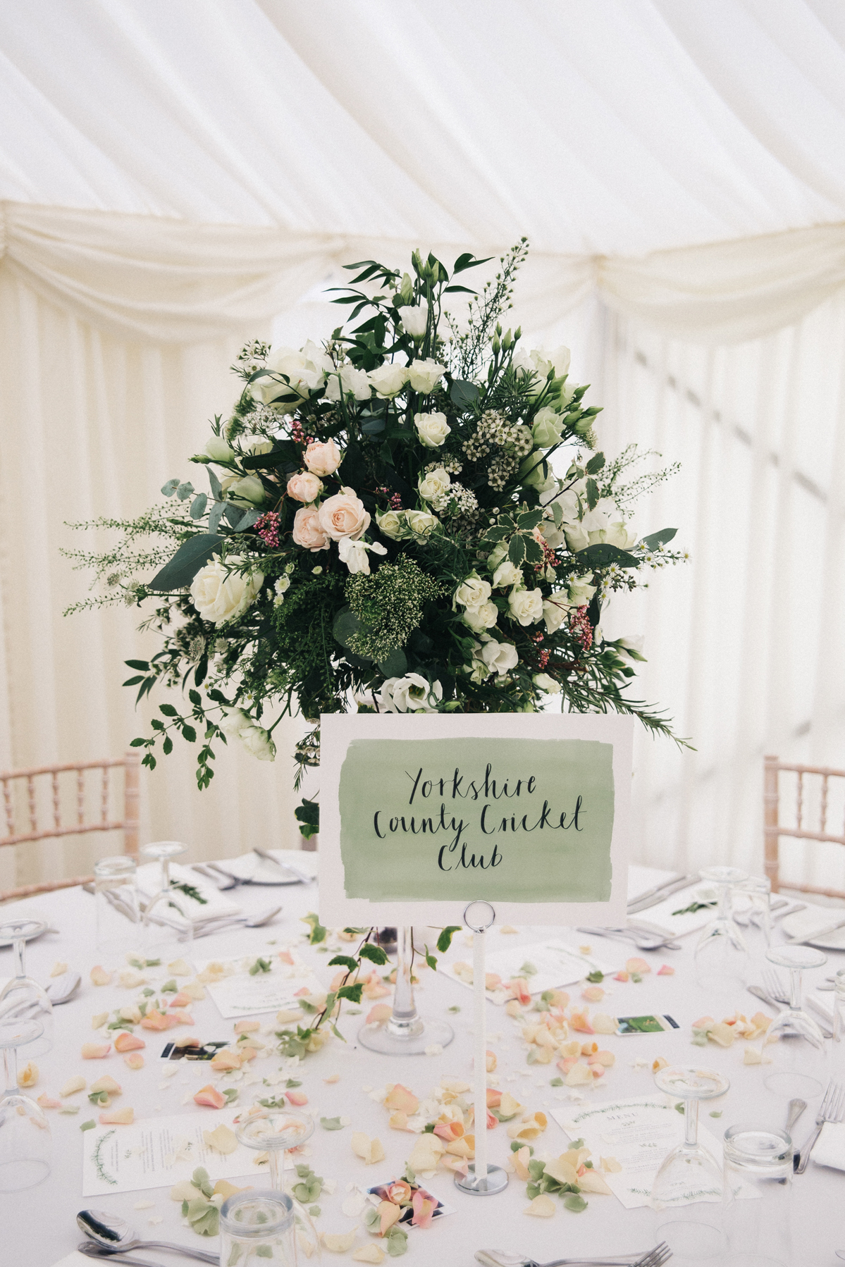 Botanical inspired green blush pink marquee wedding in North Yorkshire. Sally T Photography 14