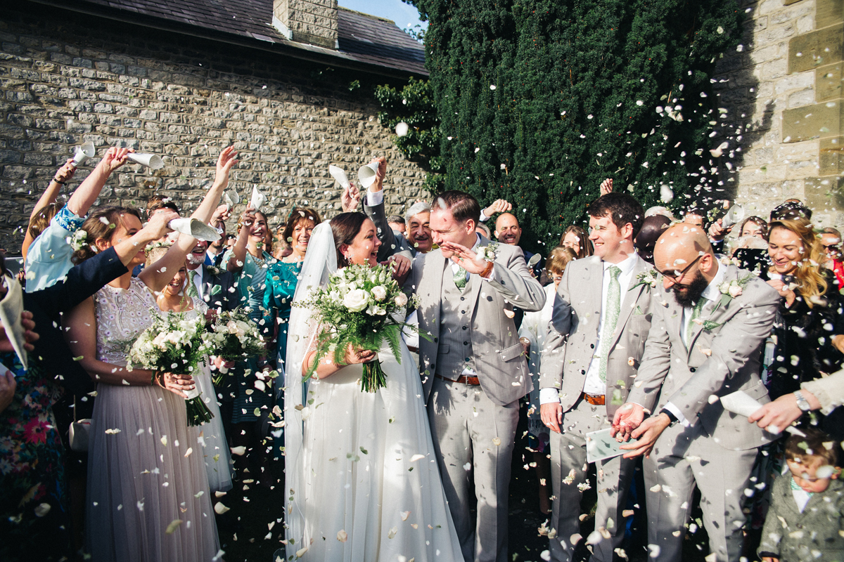 Botanical inspired green blush pink marquee wedding in North Yorkshire. Sally T Photography 34