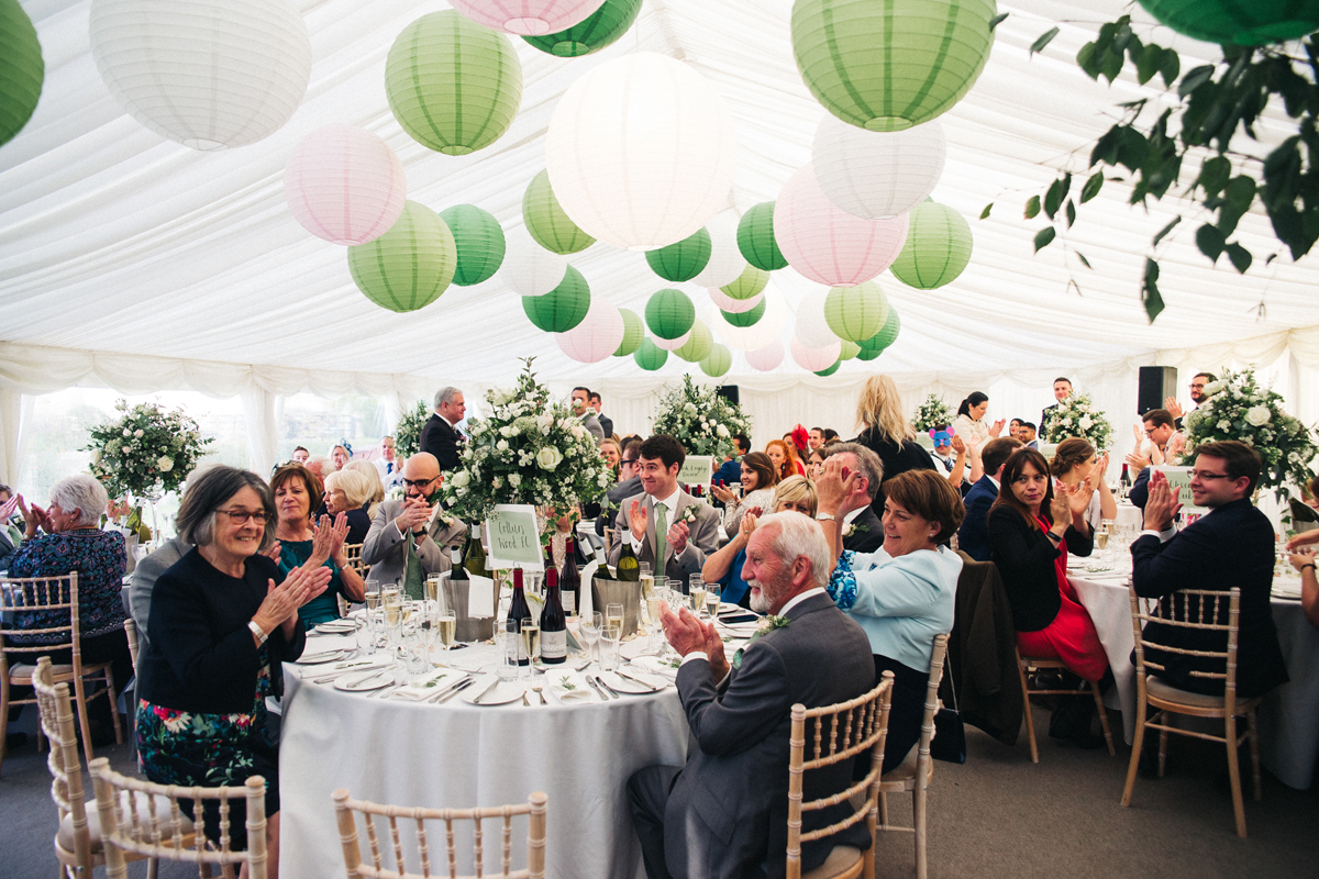 Botanical inspired green blush pink marquee wedding in North Yorkshire. Sally T Photography 50