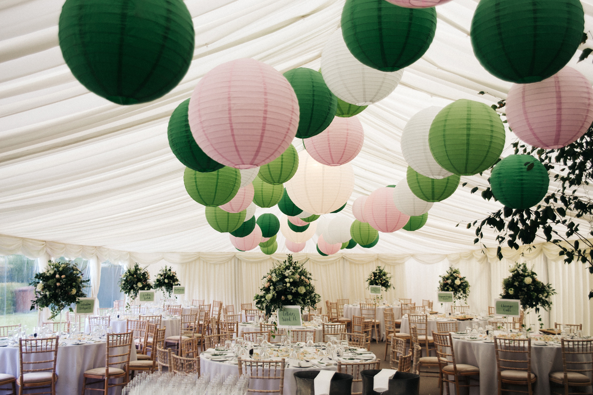Botanical inspired green blush pink marquee wedding in North Yorkshire. Sally T Photography 6