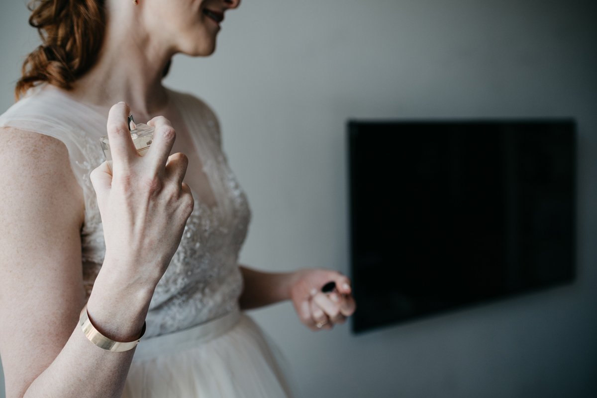 Short tulle skirt red shoes chic London family wedding Elaine Williams Photography 12