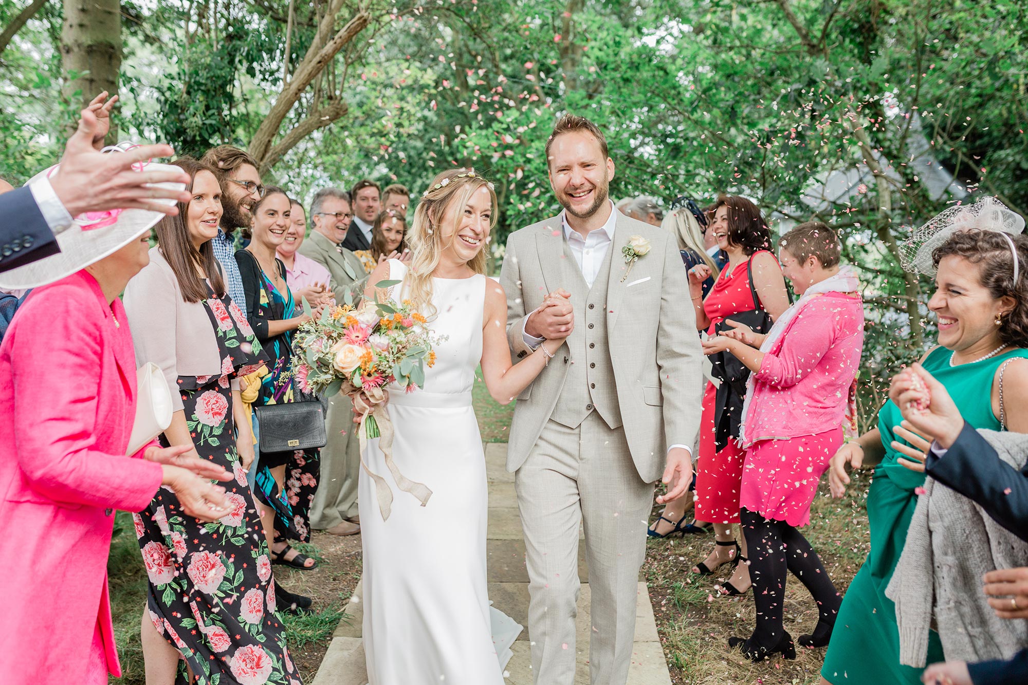 carn patrick plass crook hall 235 CRN23157 - A Chic Pronovias Gown For a Wild and Colourful Garden Wedding at a Medieval Manor House carn patrick plass crook hall 235 CRN23157