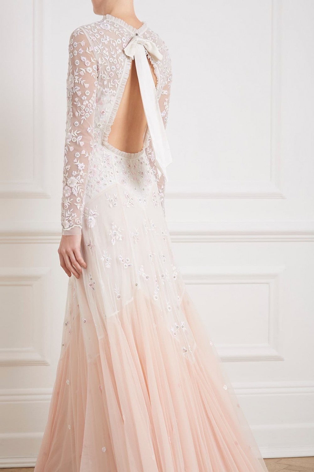 Pearl Rose gown tinted pink peach