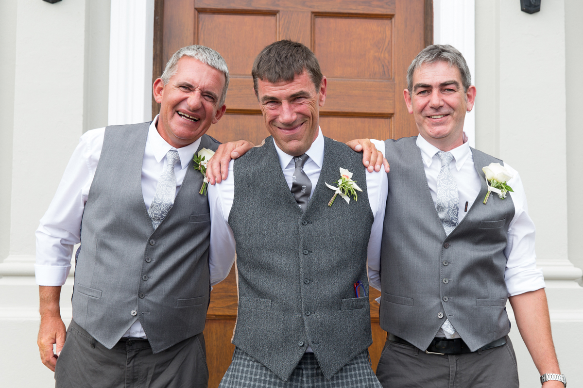 1 Groomsmen in grey wedding suits