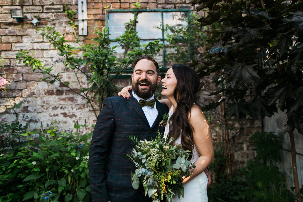 1 Pronovias dress outdoor informal modern Scottish wedding Lauren McGlynn Photography