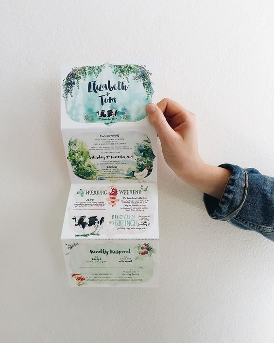 14 Story of Us modern colourful creative wedding stationery
