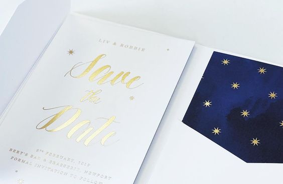 15 Story of Us modern colourful creative wedding stationery