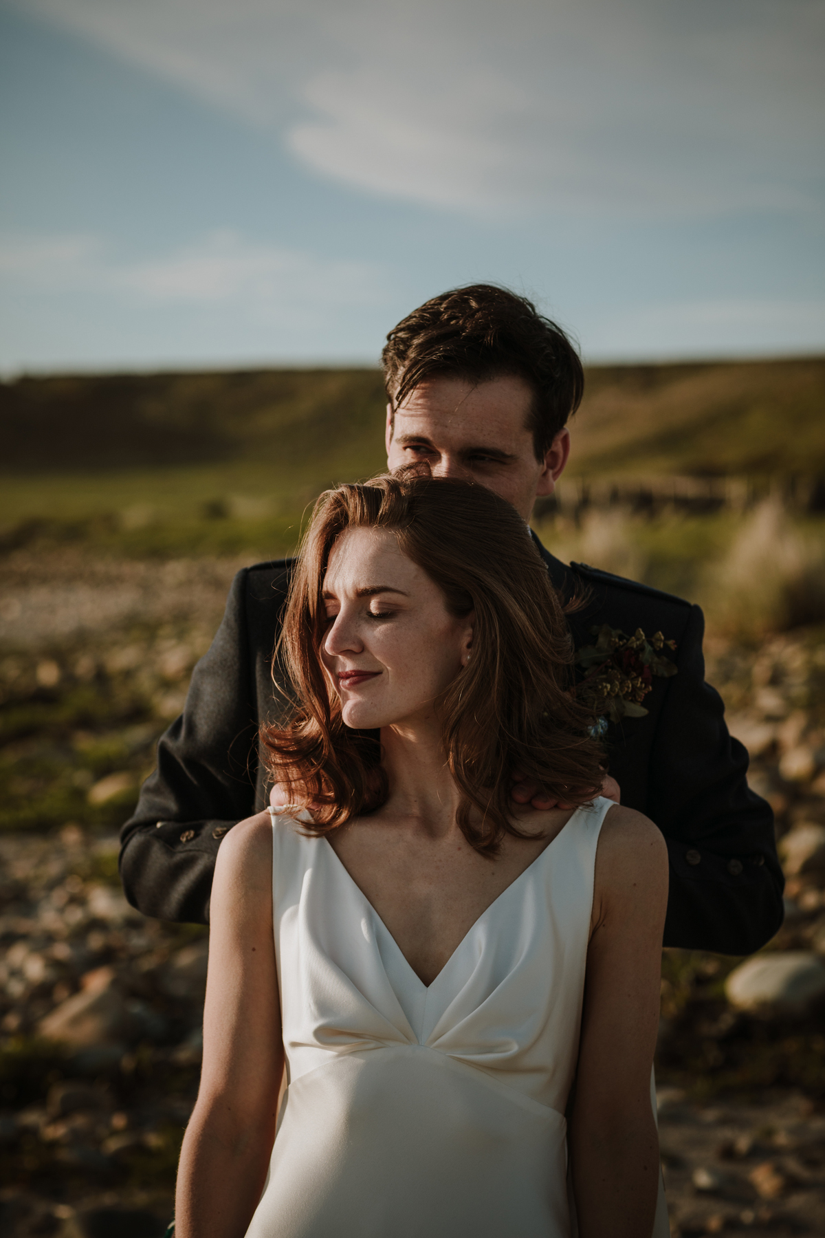 165 Minimalist natural Crear wedding Scottish coast Caro Weiss Photography