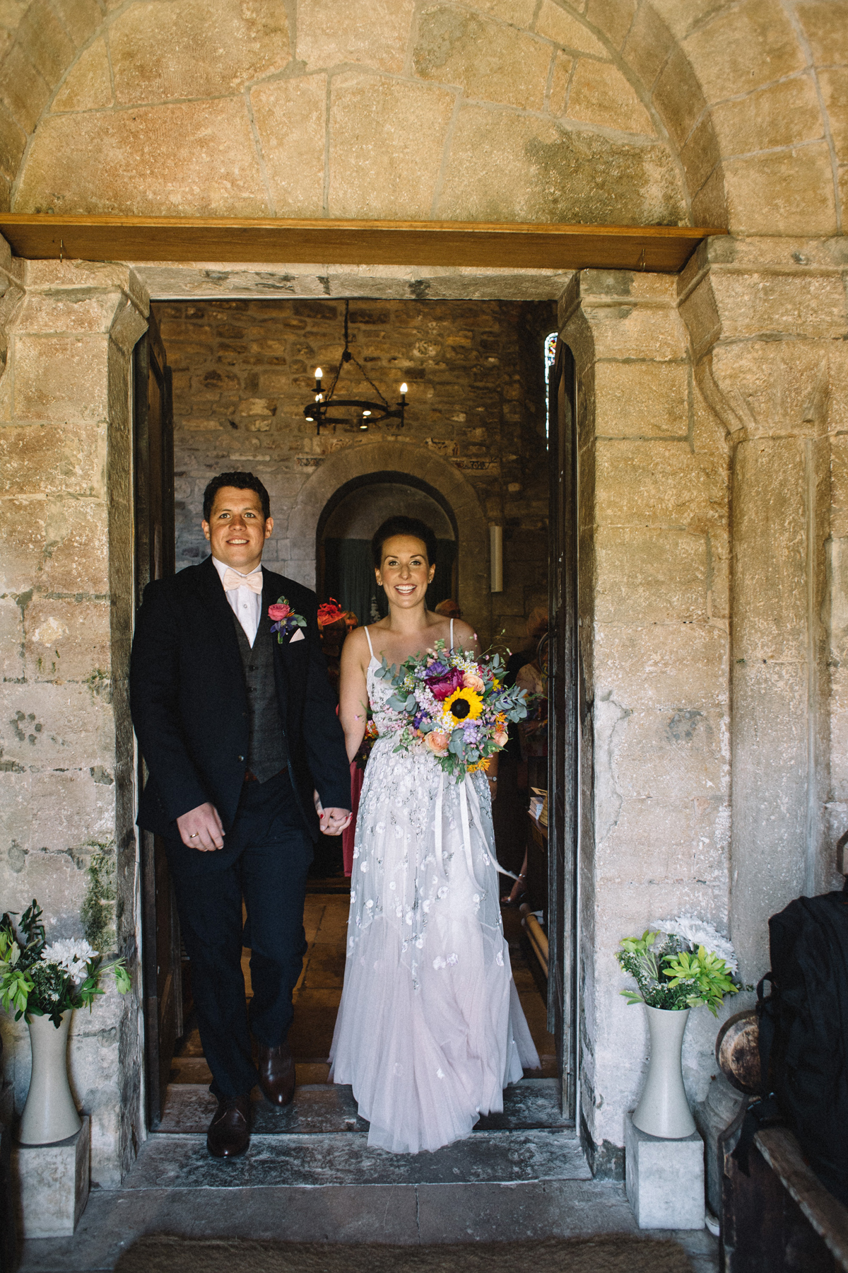 21 Needle Thread wedding dress colourful farm wedding Dorset Sarah Morris Photography