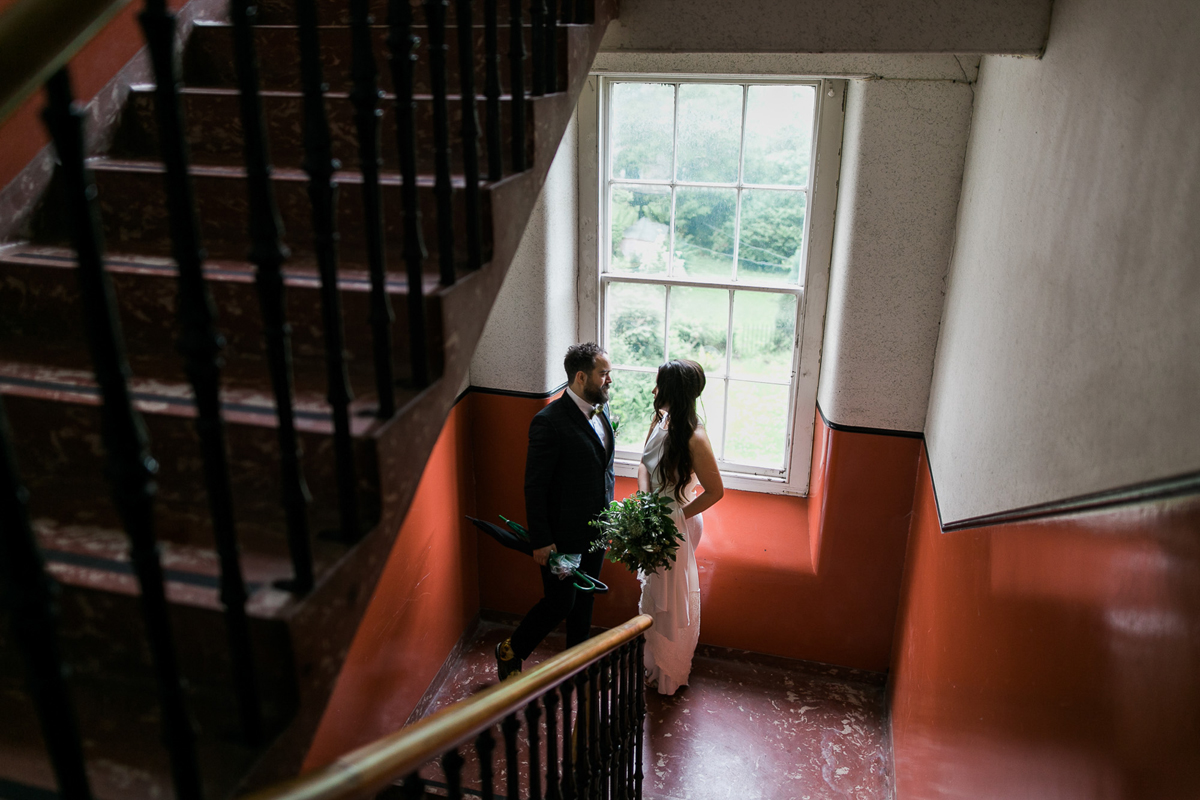 21 Pronovias dress outdoor informal modern Scottish wedding Lauren McGlynn Photography