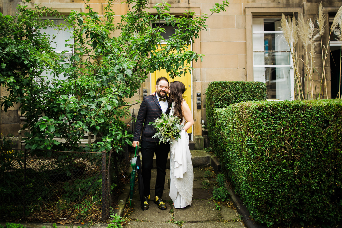 24 Pronovias dress outdoor informal modern Scottish wedding Lauren McGlynn Photography