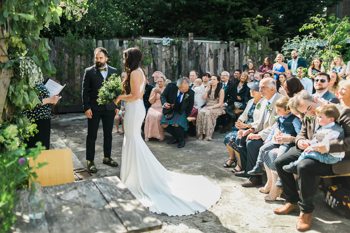 28 Pronovias dress outdoor informal modern Scottish wedding Lauren McGlynn Photography