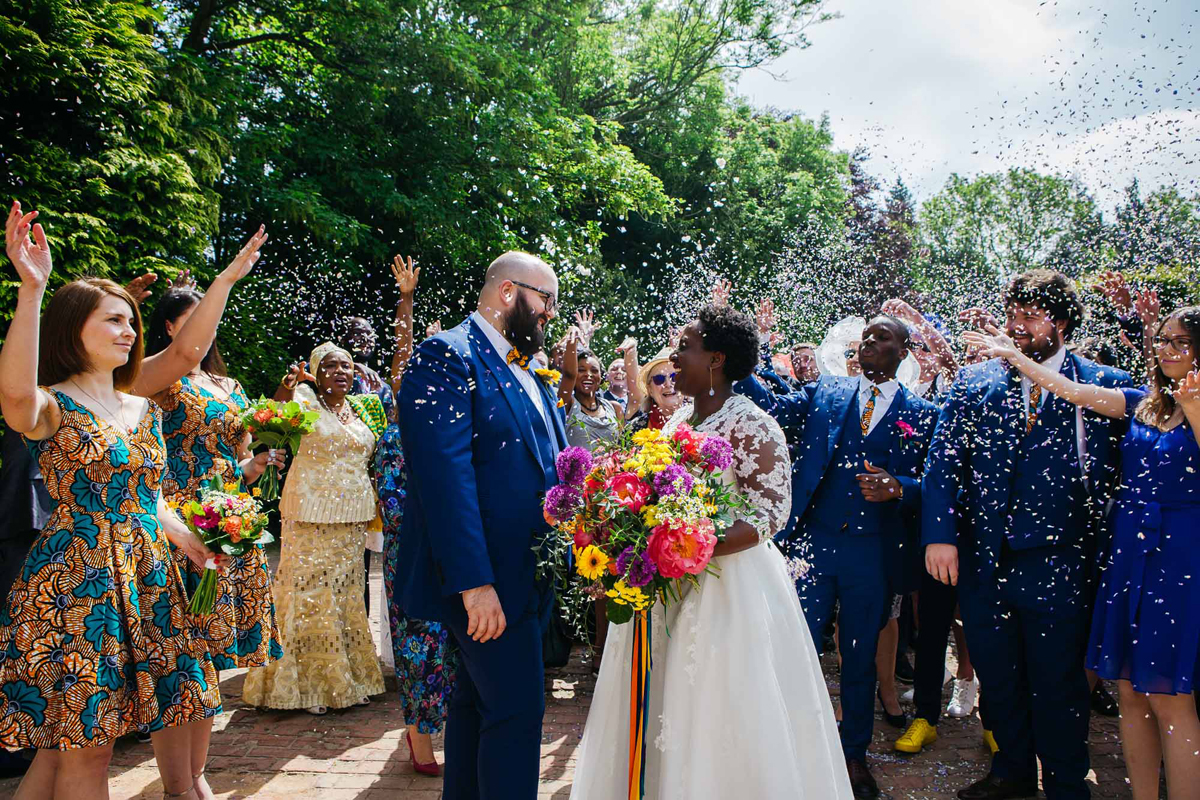 37 Vibrant colourful English Ghanaian fusion wedding