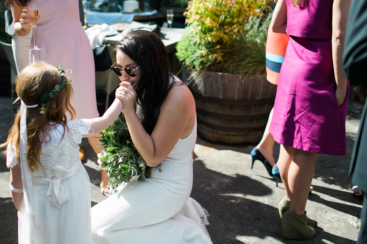 42 Pronovias dress outdoor informal modern Scottish wedding Lauren McGlynn Photography