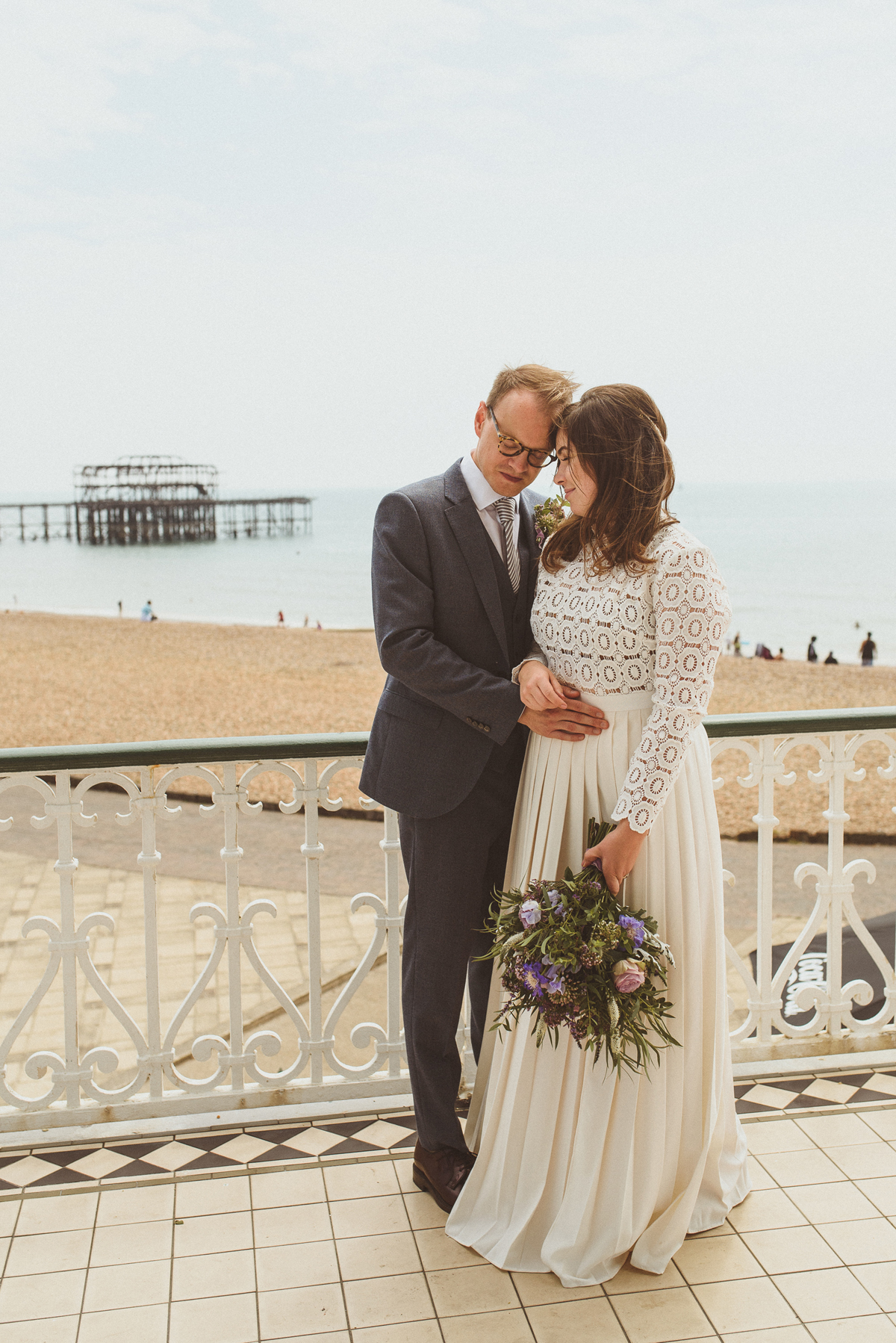 49 Self Portrait dress seafront Brighton wedding Matt Penberthy Photography