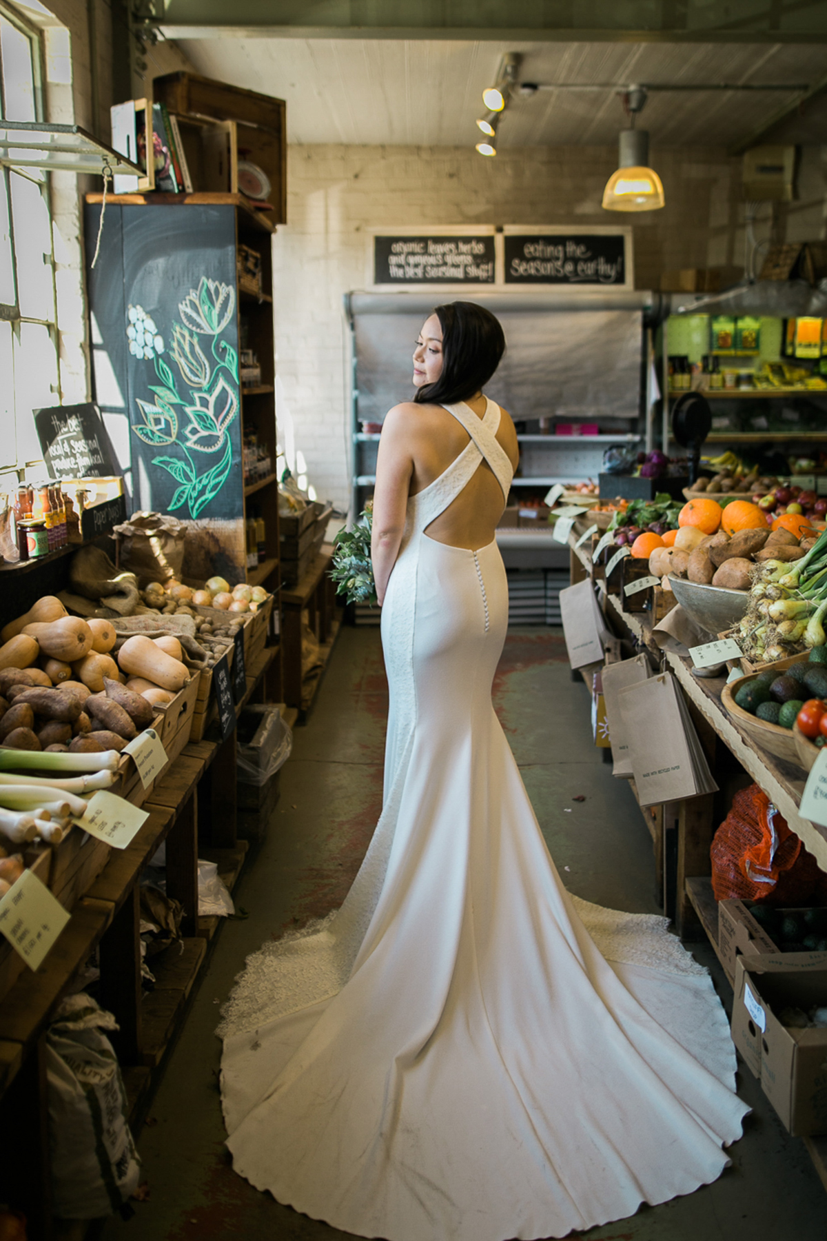 63 Pronovias dress outdoor informal modern Scottish wedding Lauren McGlynn Photography