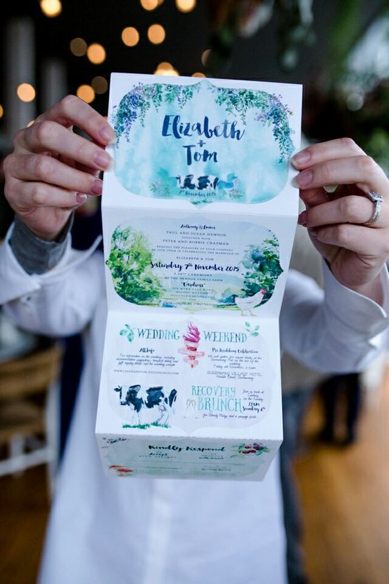 7 Story of Us modern colourful creative wedding stationery