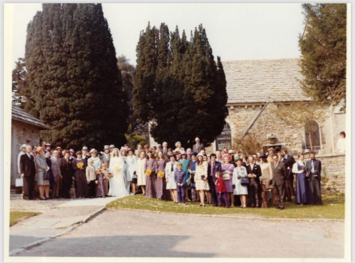 8 Needle Thread wedding dress colourful farm wedding Dorset Sarah Morris Photography