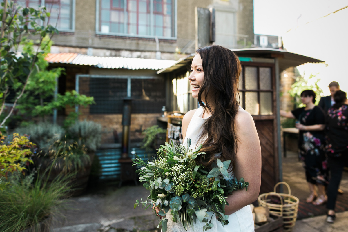 83 Pronovias dress outdoor informal modern Scottish wedding Lauren McGlynn Photography