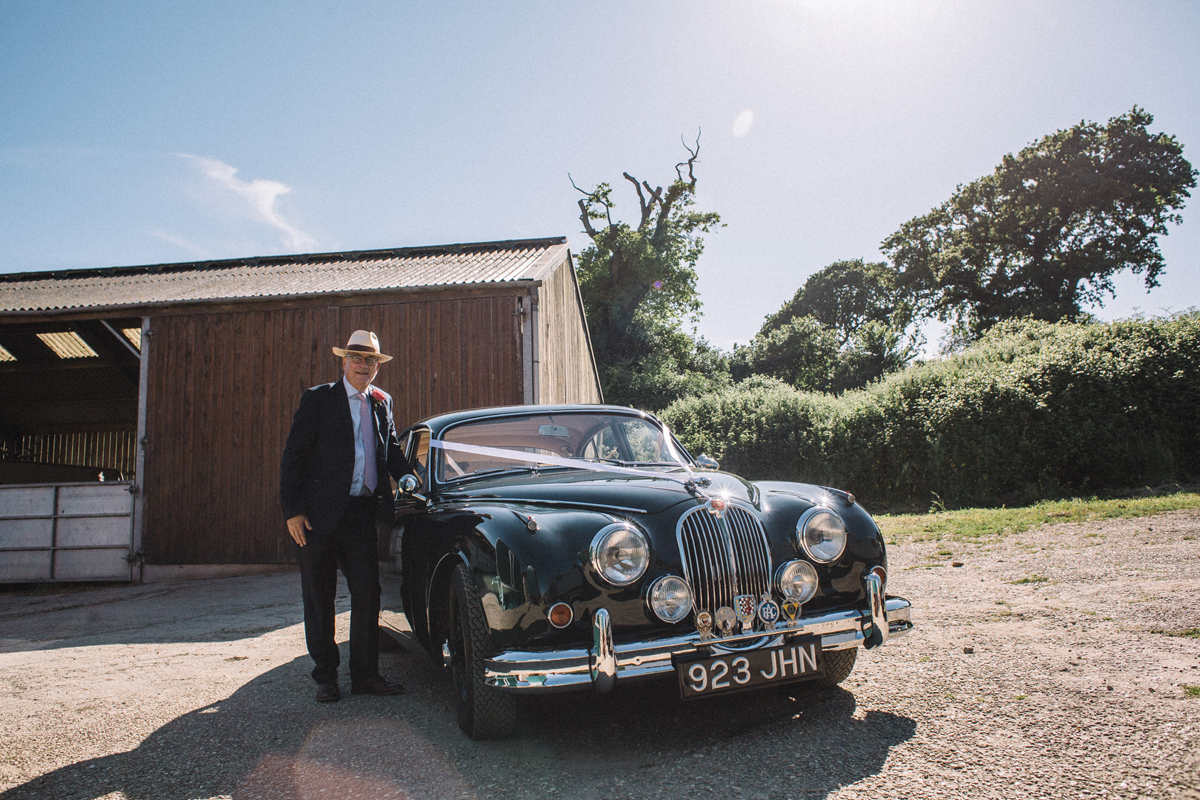 89 Needle Thread wedding dress colourful farm wedding Dorset Sarah Morris Photography