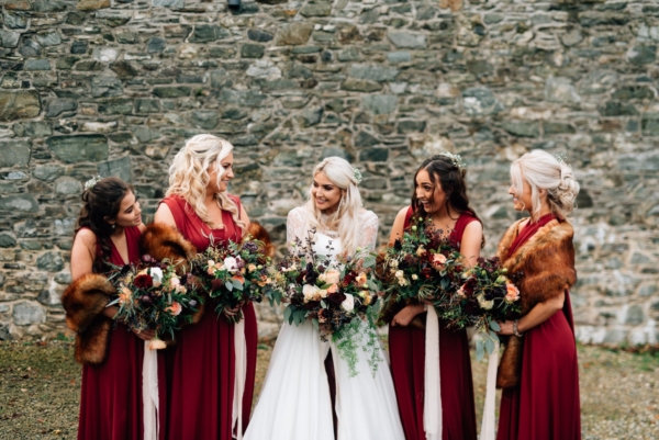 A Naomi Neoh Gown for a Festive Christmas Wedding in a Converted Mill