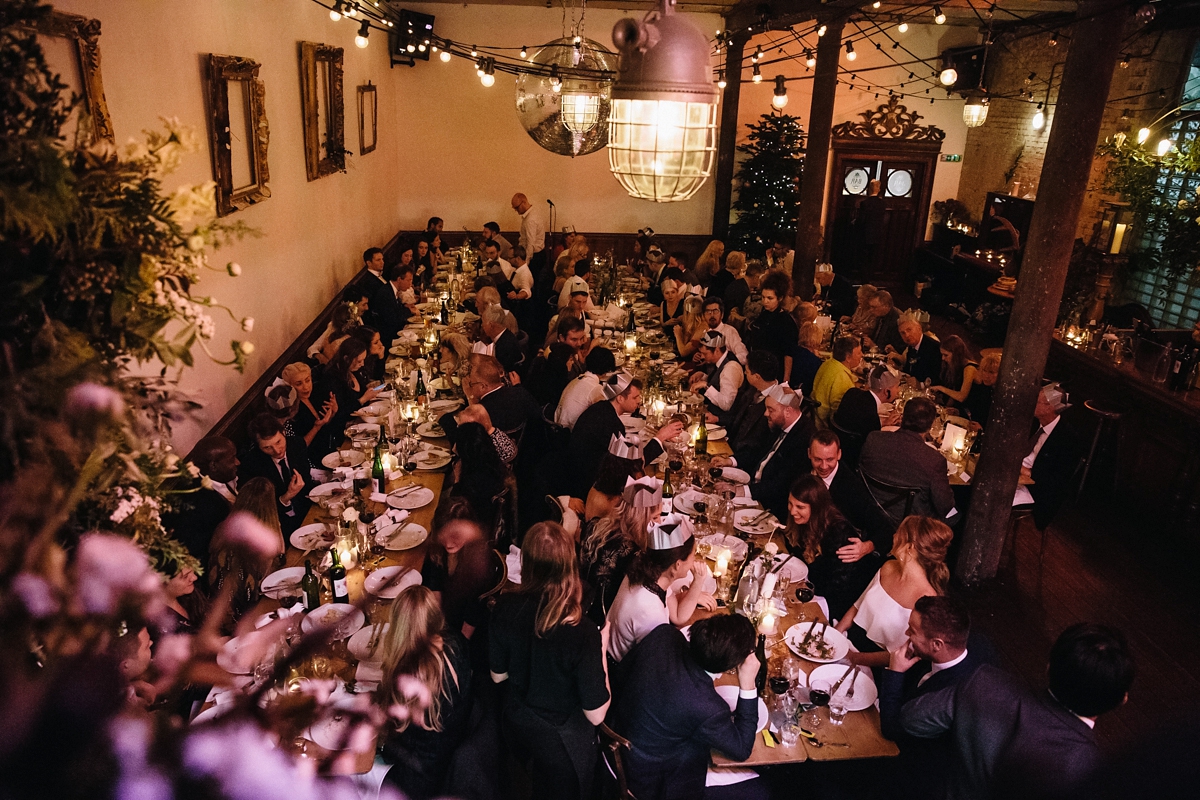 Rime Arodaky festive fun modern Christmas wedding London. Eclection Photography 50