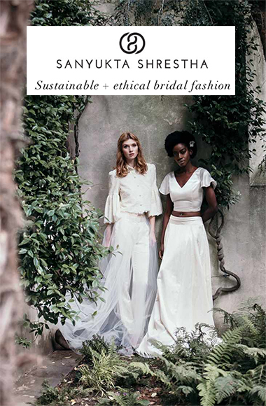 Sanyukta Shrestha sustainale ethical bridal fashion  - A Bride in Alexandra Grecco, 1000 Papercranes and an Irish Forest Wedding