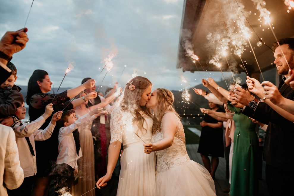 01 Lesbian wedding firework serenade