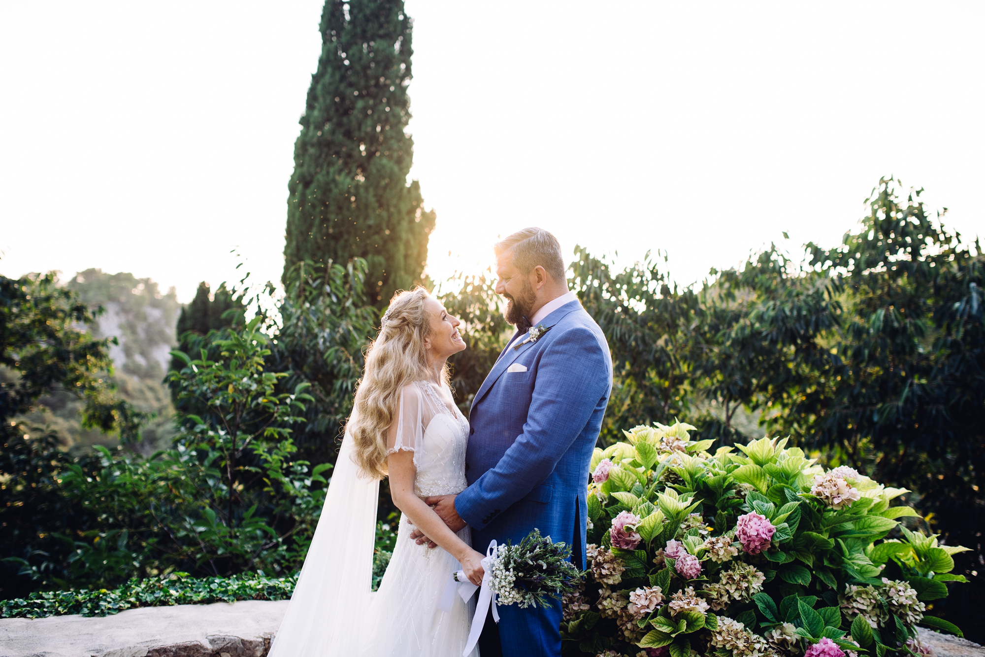 Rosa Clara For A Sophisticated Elegant Woodland Wedding In Mallorca With Lots Of Fairylights Love My Dress Uk Wedding Blog Wedding Directory