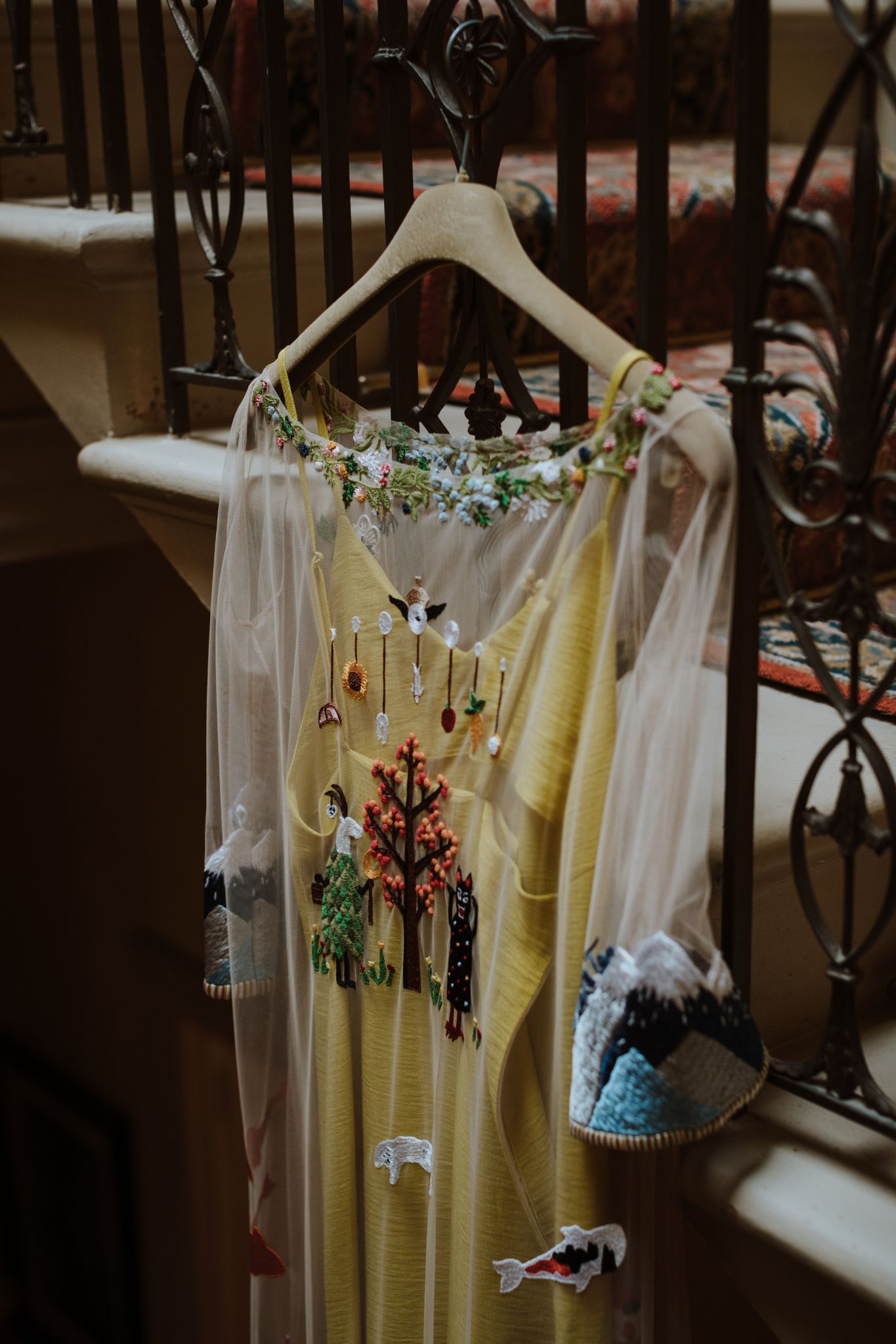 01 Yellow floral wedding dress