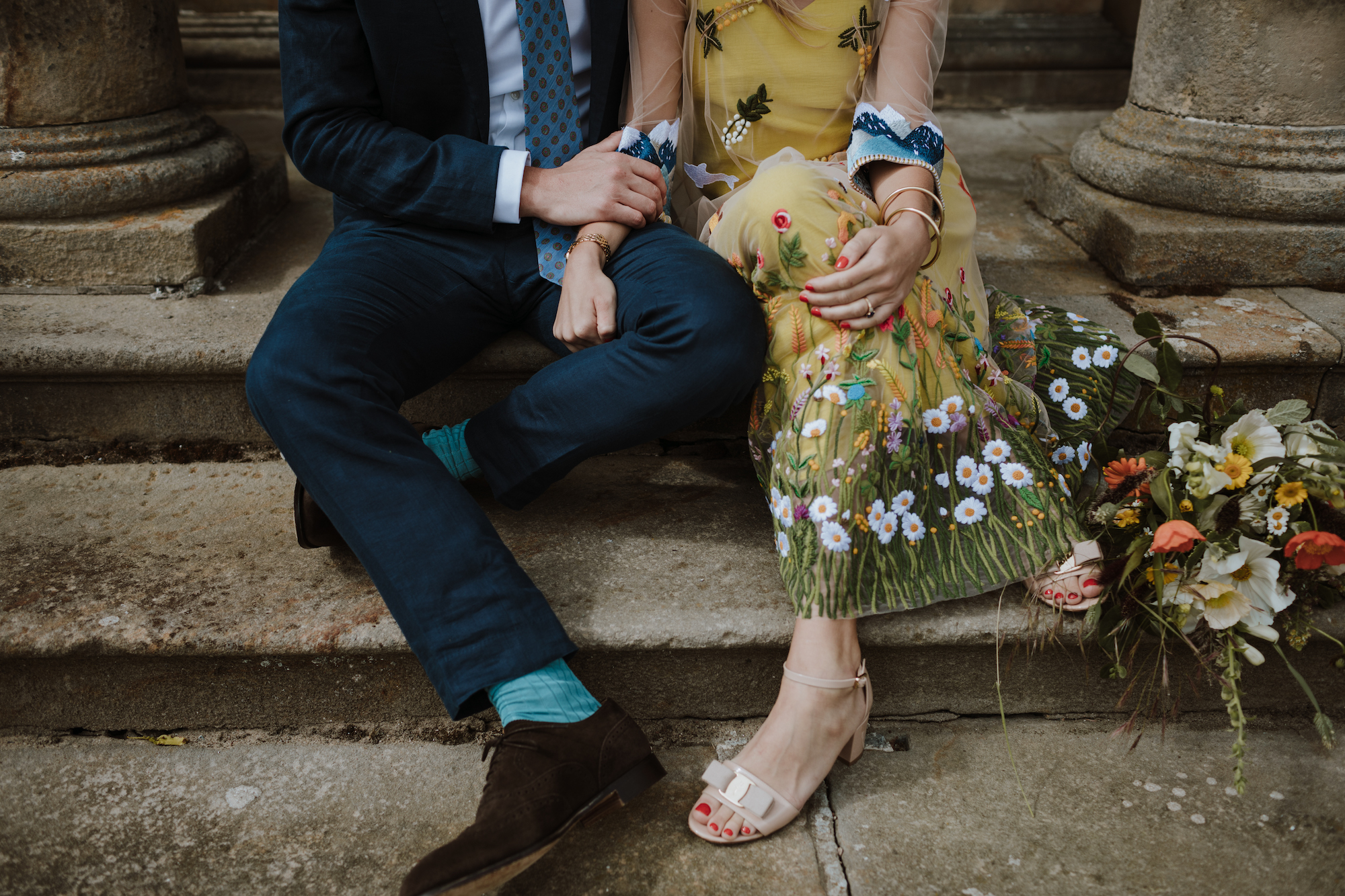 04 Yellow floral wedding dress