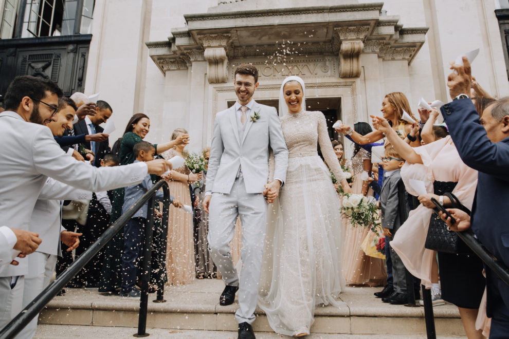 An Ersa Atelier Gown, Humara Waiza Hijab + First Look For Modern Multicultural Wedding in London 6 145 love my dress aliyah zayd islington town hall www.racheltakespictures.co .uk 9465