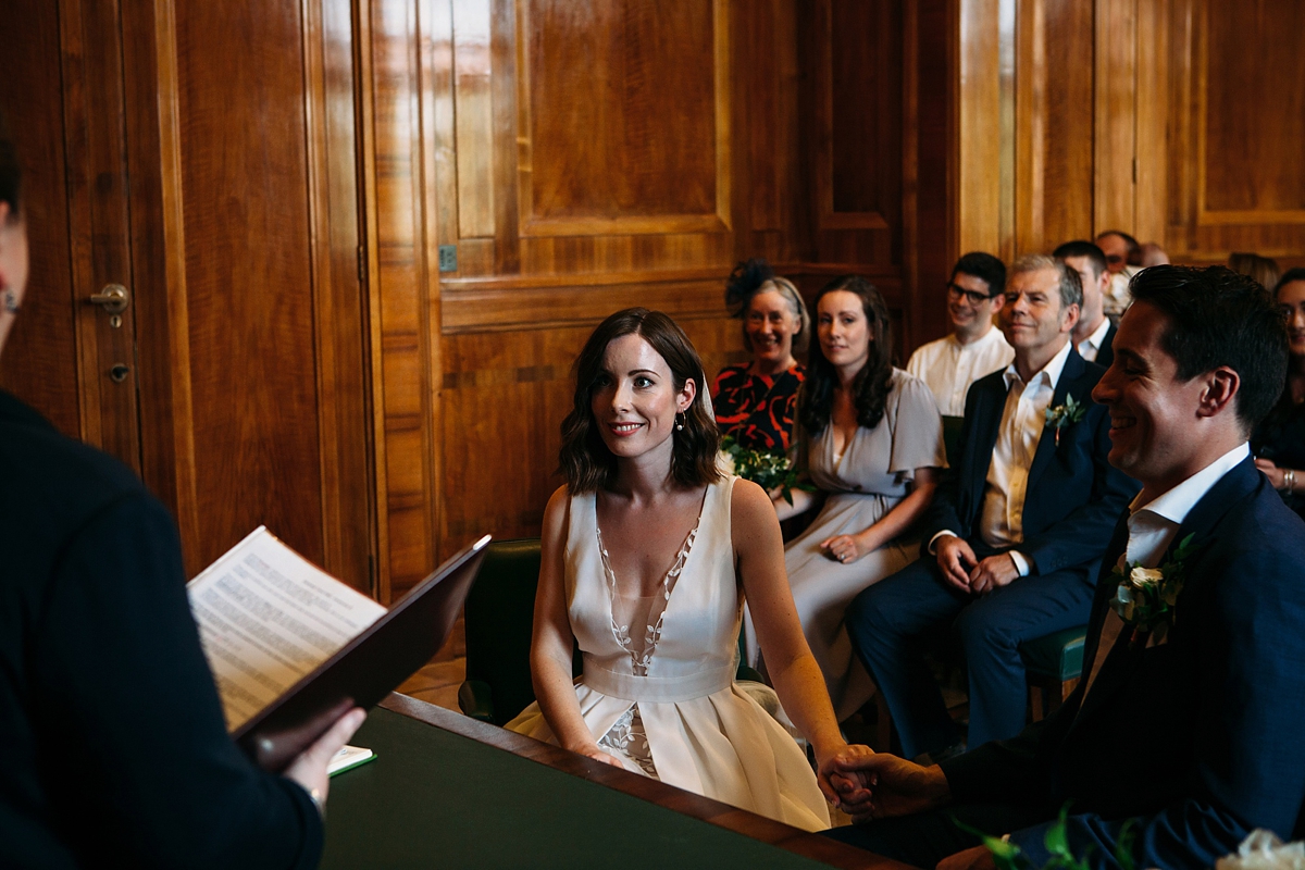 A Rime Arodaky gown Rewritten bridesmaids modern minimalist East London wedding 10