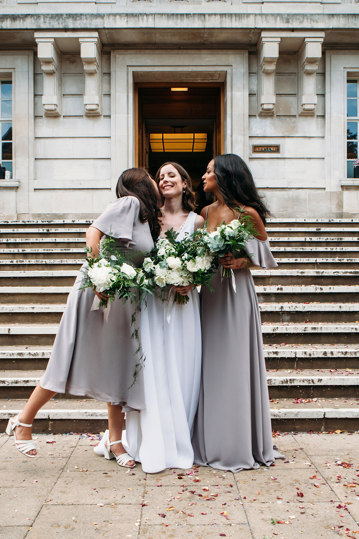 A Rime Arodaky gown Rewritten bridesmaids modern minimalist East London wedding 23