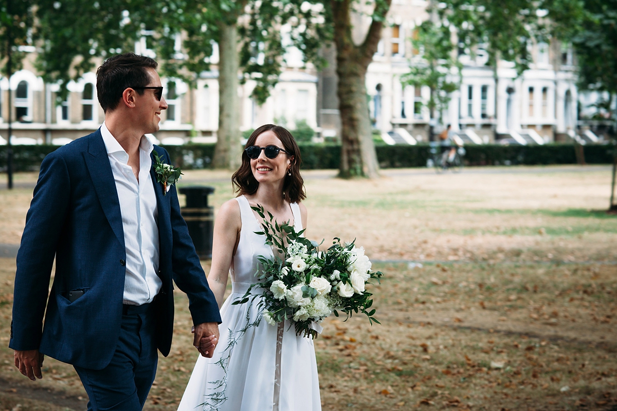A Rime Arodaky gown Rewritten bridesmaids modern minimalist East London wedding 28