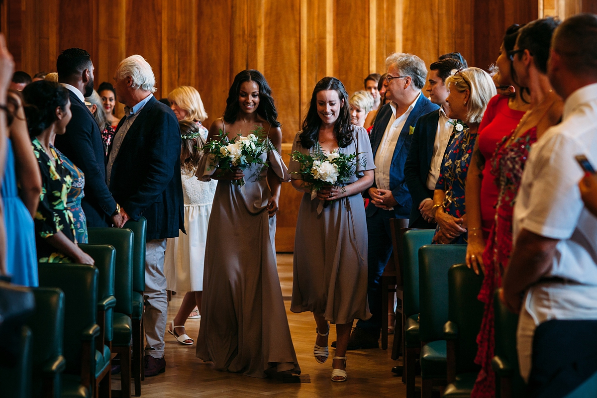 A Rime Arodaky gown Rewritten bridesmaids modern minimalist East London wedding 5