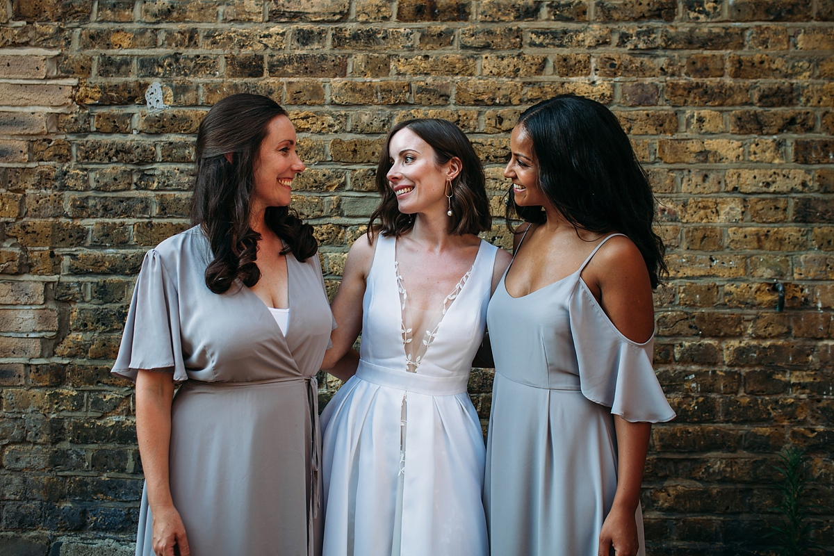 A Rime Arodaky gown Rewritten bridesmaids modern minimalist East London wedding 53