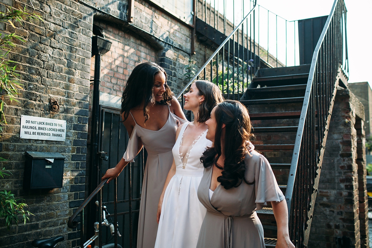 A Rime Arodaky gown Rewritten bridesmaids modern minimalist East London wedding 54