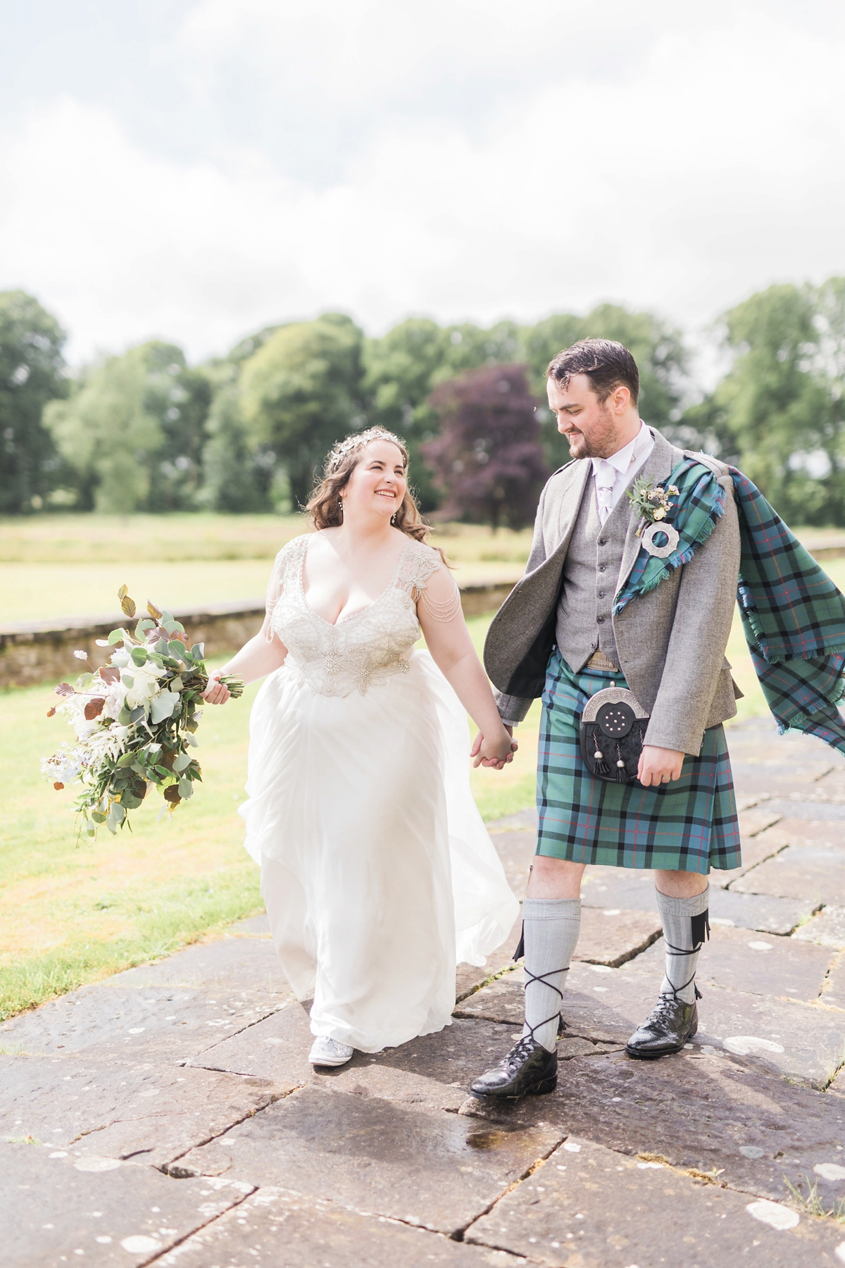 Anna Campell dress Scottish handfasting wedding 29