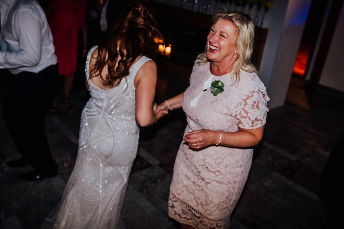 Art deco Eliza Jane Howell dress intimate island wedding in Slovenia 40
