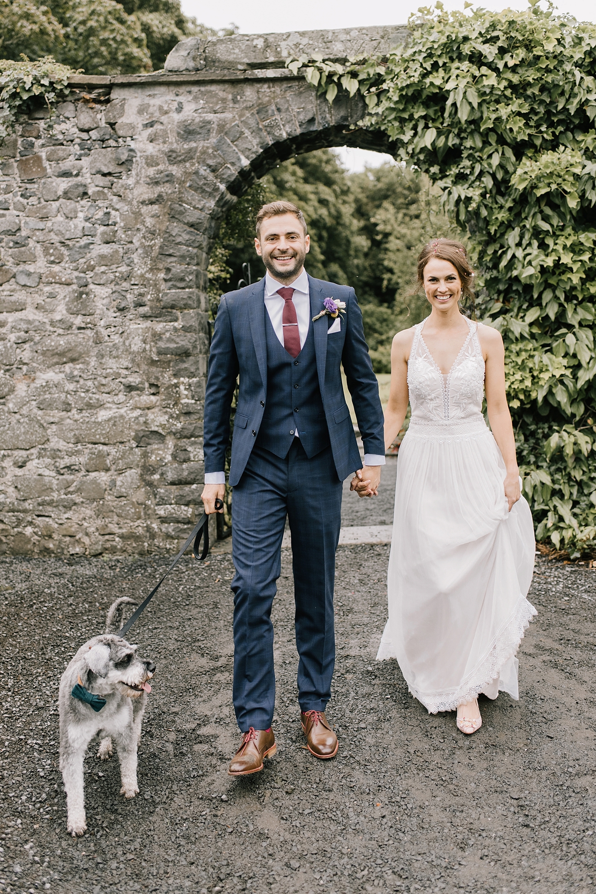 Bride arriving on horseback Hillhouse wedding Scotland 65