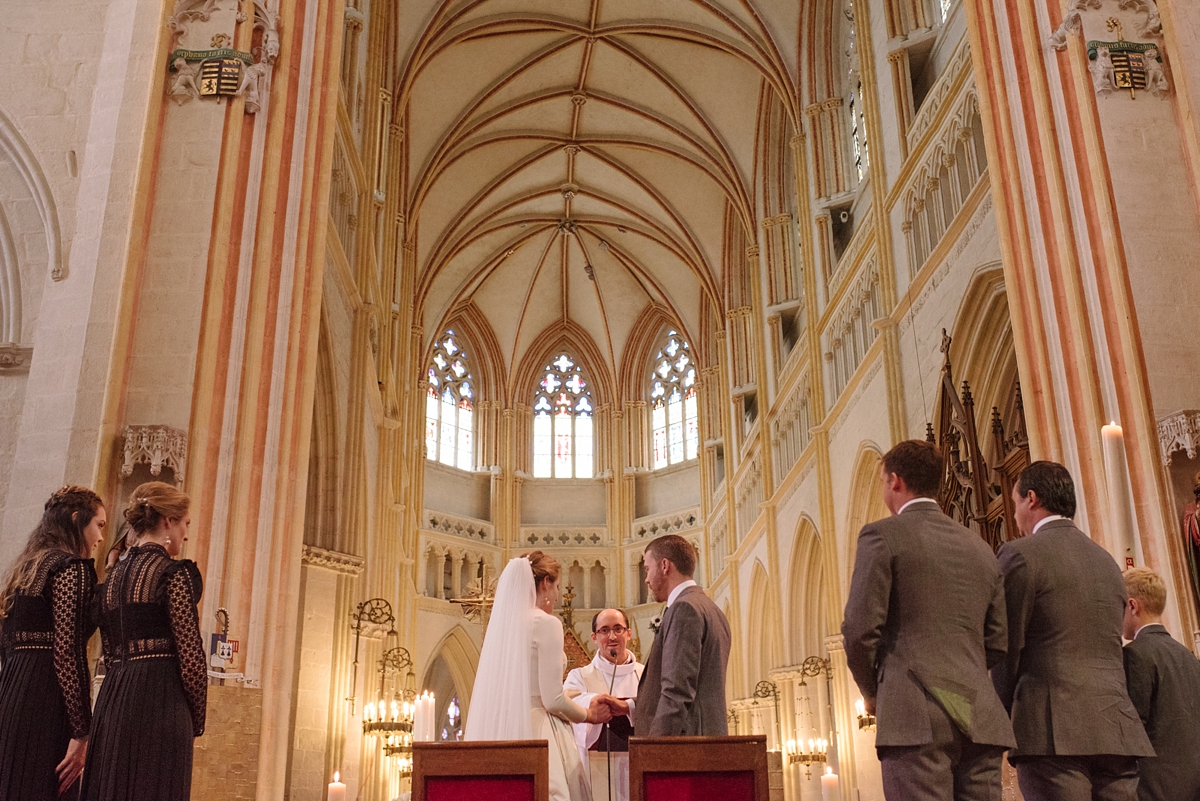 Cristina Tamborero long sleeved dress French cathedral wedding 15