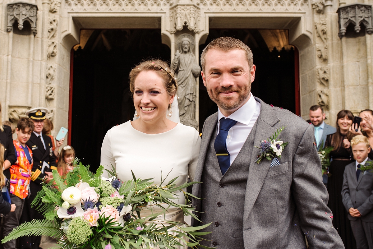 Cristina Tamborero long sleeved dress French cathedral wedding 19