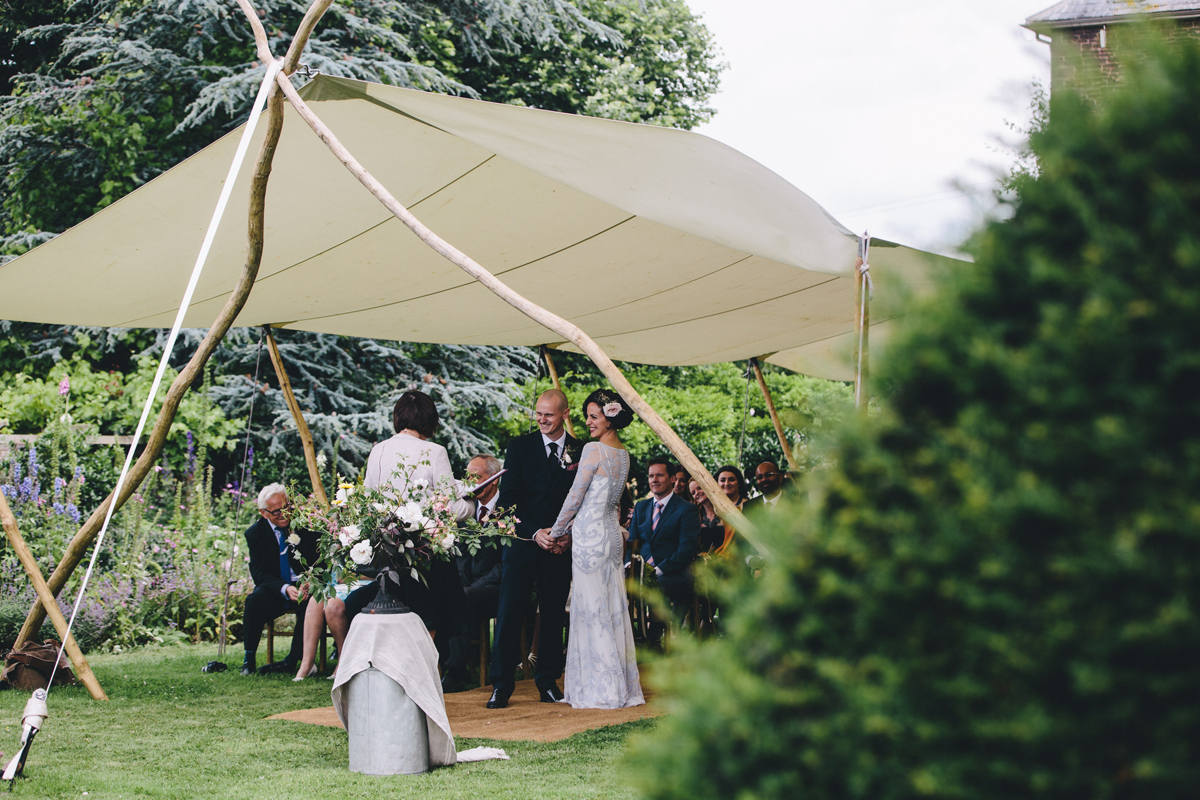 Dewsall Court wedding venue Herefordshire Canopy ceremony The Twins Weddings