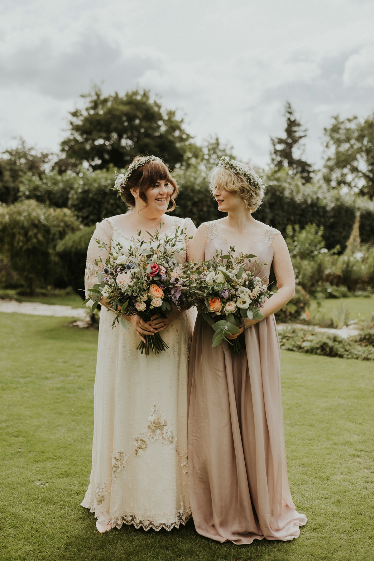 Edwardian inspired dress romantic bohemian Cripps Barn wedding 10