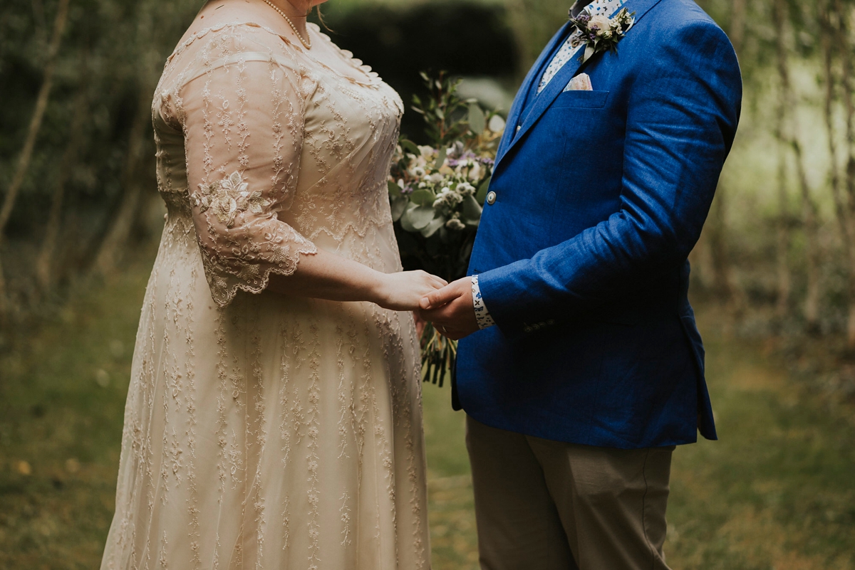 Edwardian inspired dress romantic bohemian Cripps Barn wedding 36