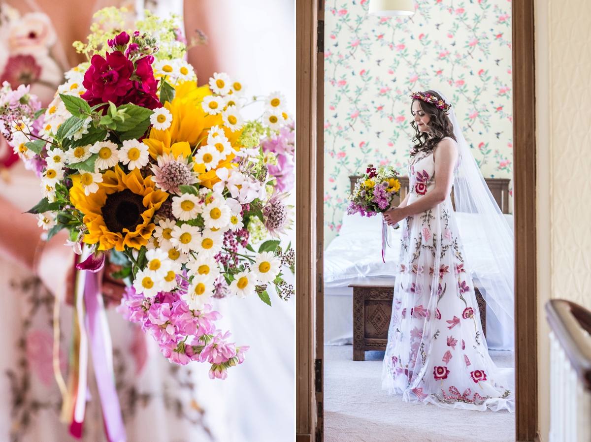 Floral Temperley gown for a colourful outdoor Scottish wedding 14