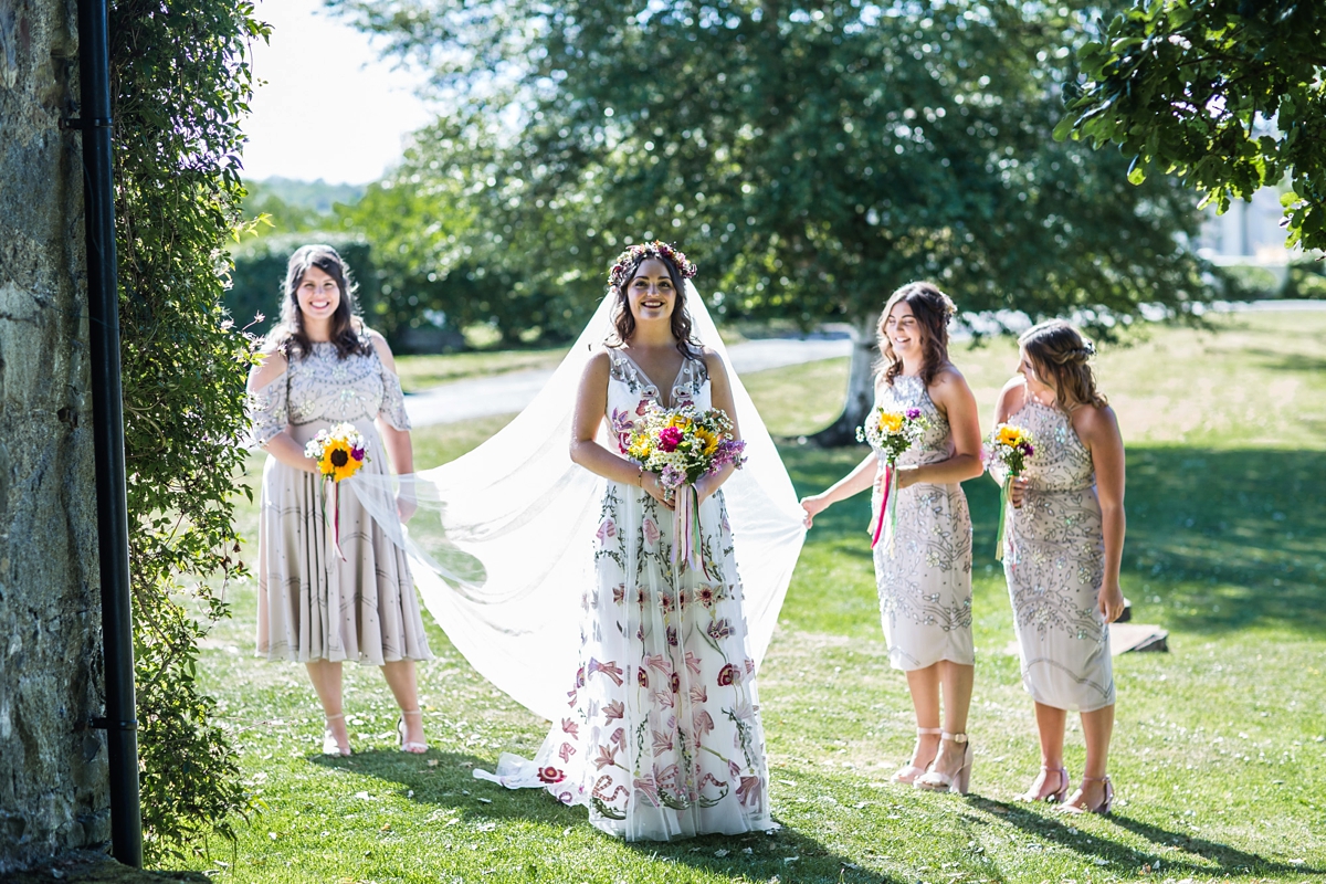 Floral Temperley gown for a colourful outdoor Scottish wedding 22