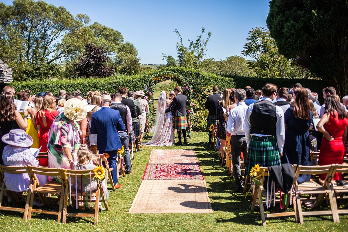 Floral Temperley gown for a colourful outdoor Scottish wedding 3